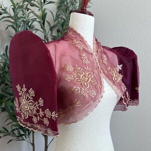 Maroon Terno Sleeve Filipiniana Bolero ❤️